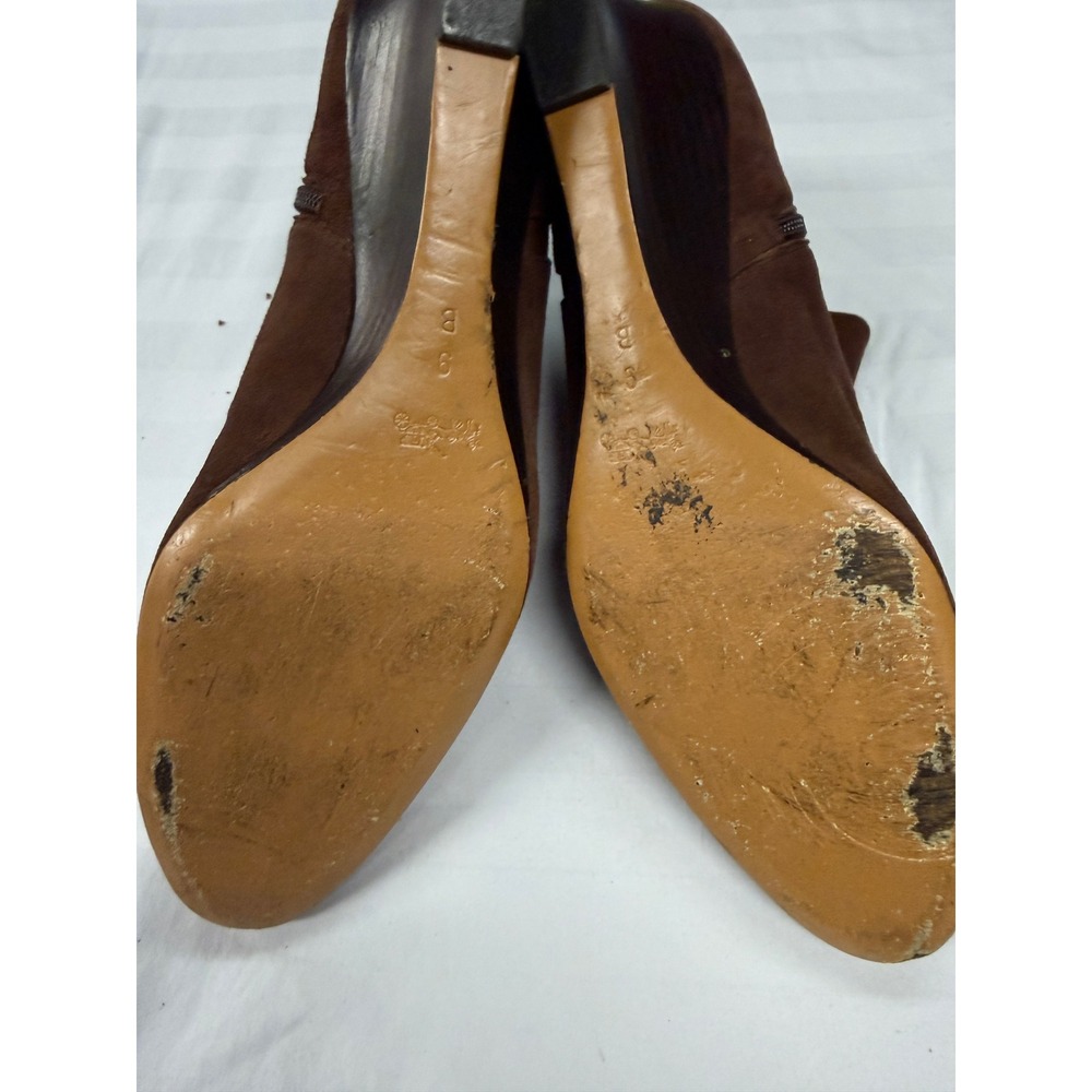 Coach Brown Suede Wedge Ankle Boots Pointed Toe Side Zip Fall Classic
Lux - Picture 7 of 10